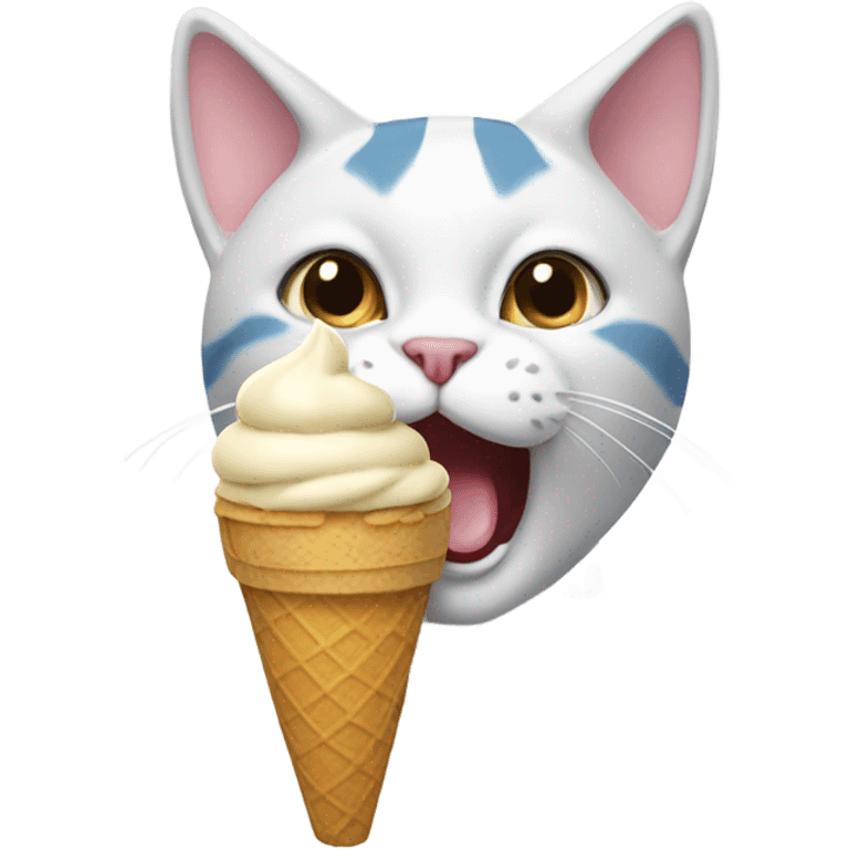 Cat eating ice cream emoji