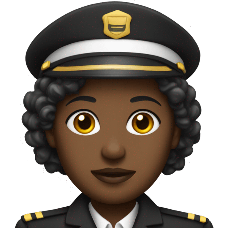 Black lady ship officer emoji