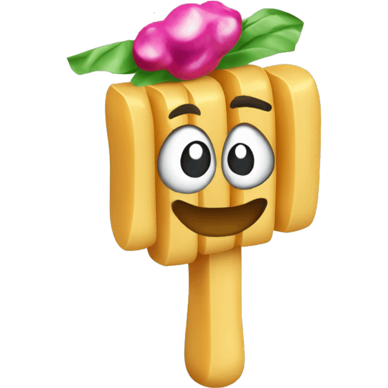 A rigatoni noodle holding a maraca emoji