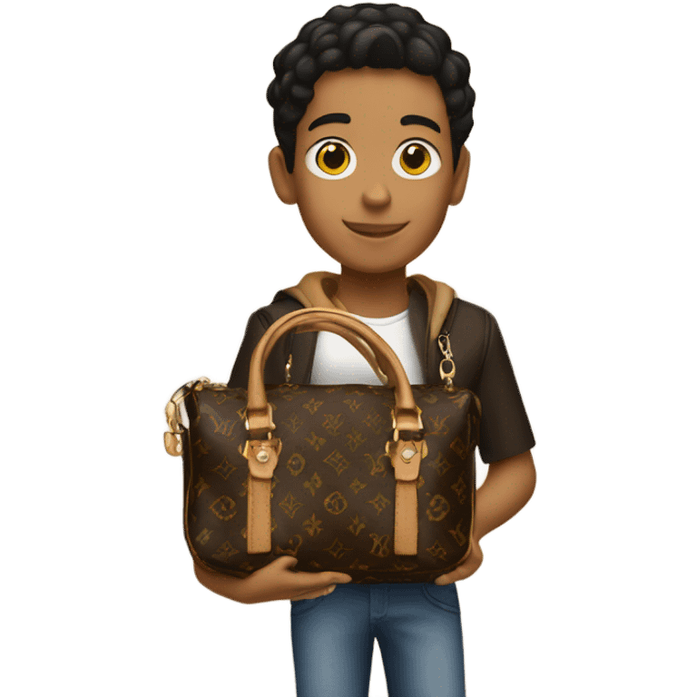 latino boy with louis vuitton purse emoji