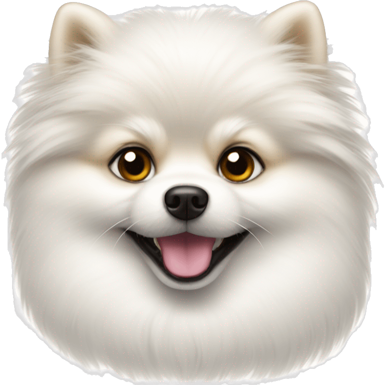 White cute Pomeranian  emoji