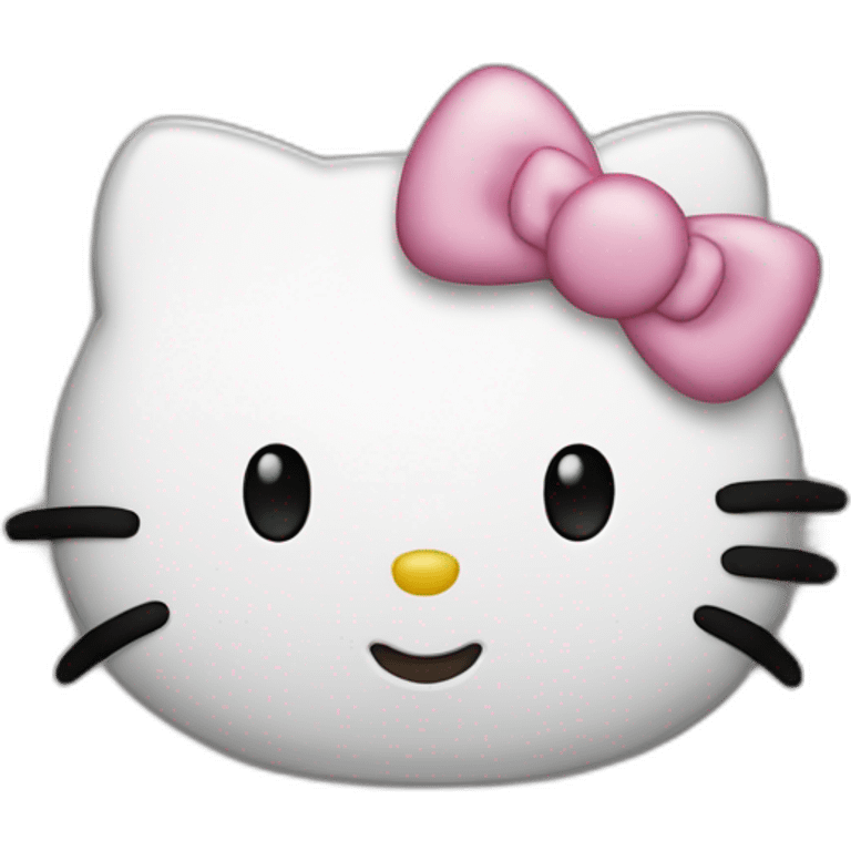 Hello kitty face white emoji