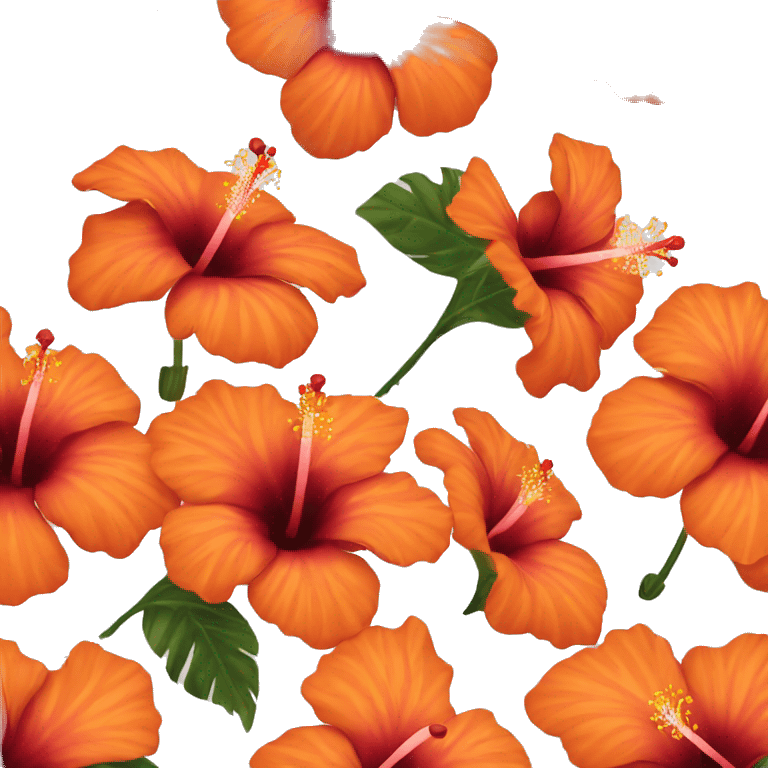 Orange hibiscus flower emoji