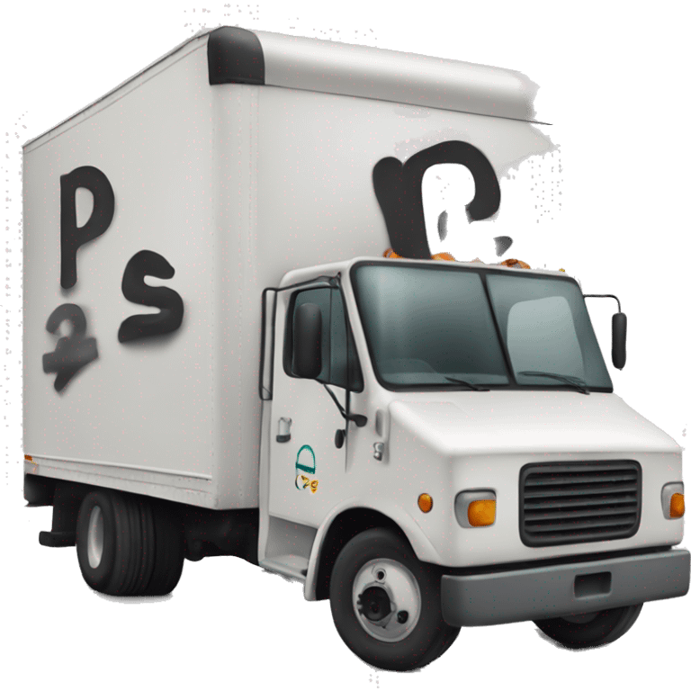 Boxtruck with letters "PGS” on the side emoji