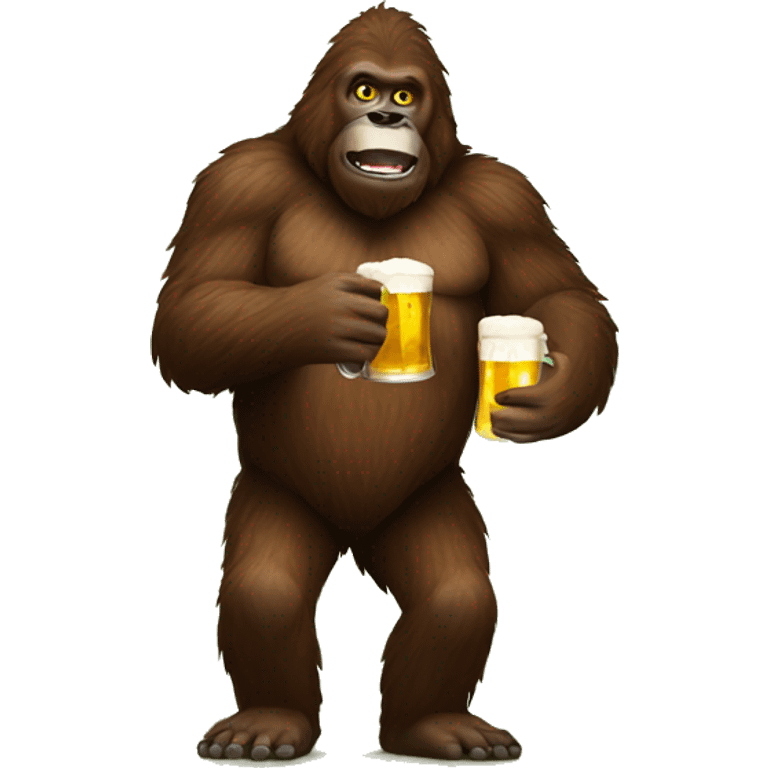 Bigfoot drinking beer emoji