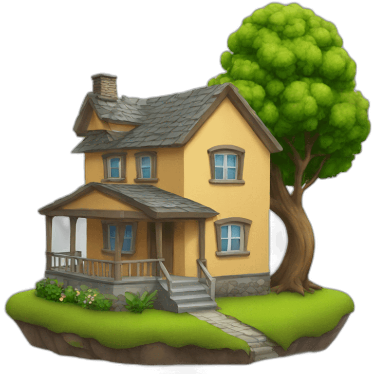 house and tree emoji