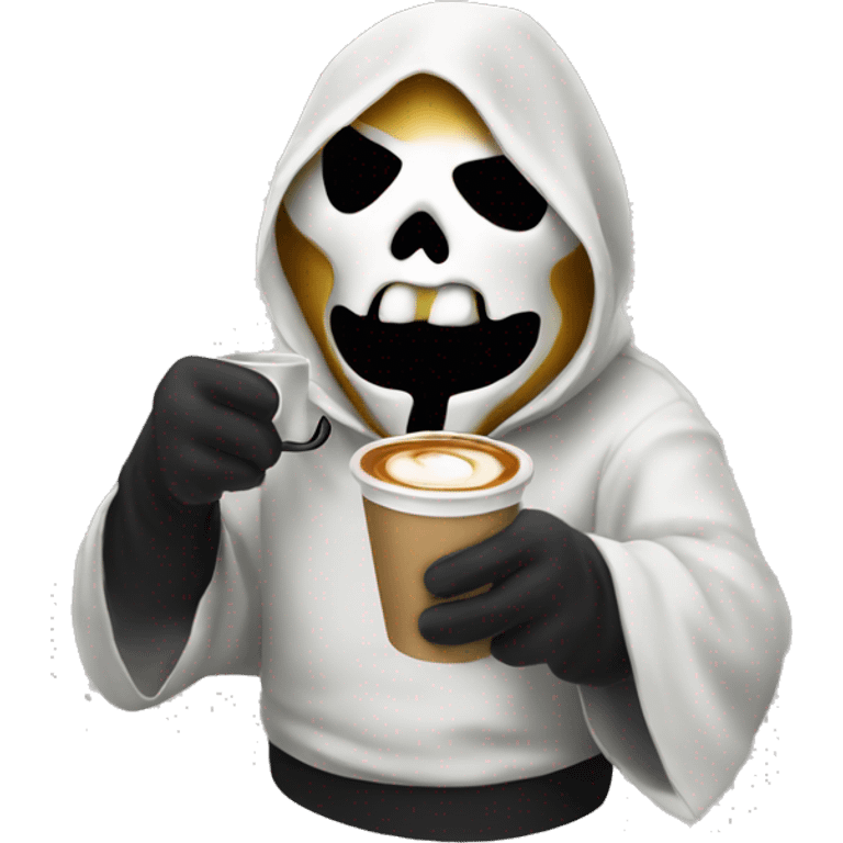 Ghostface drinking coffee  emoji