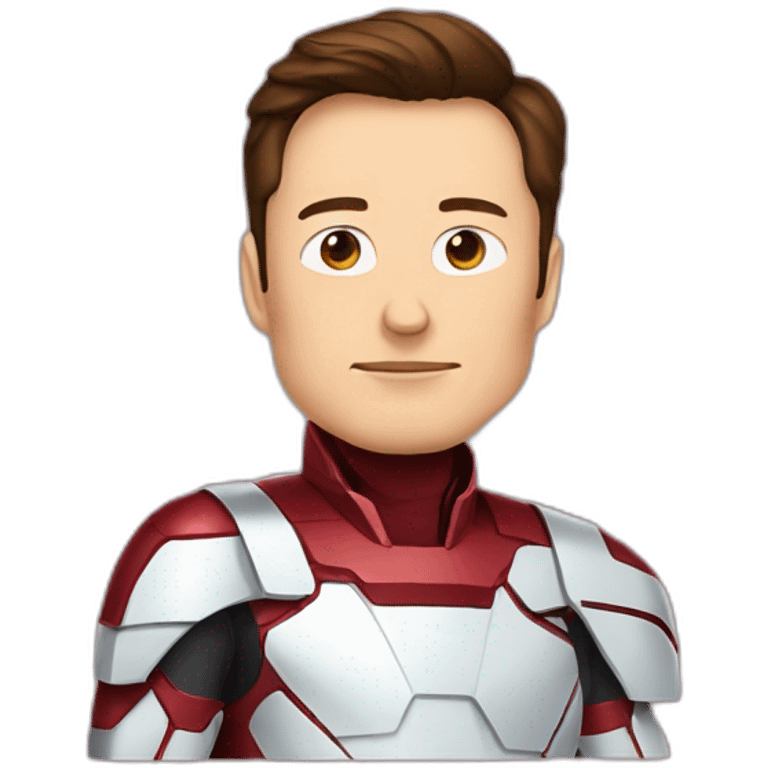 Elon Musk in iPhone emoji style a ironman type space outfit emoji