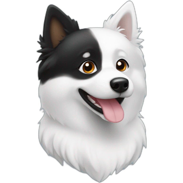 Black Little White spitz head emoji