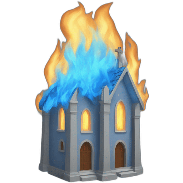 blue holy fire on church emoji