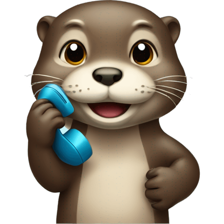 Otter talking on a phone emoji