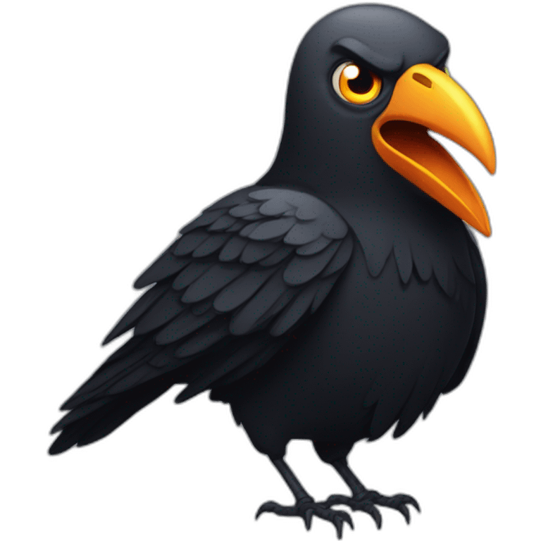 crow-with-fire-in-its-eyes emoji