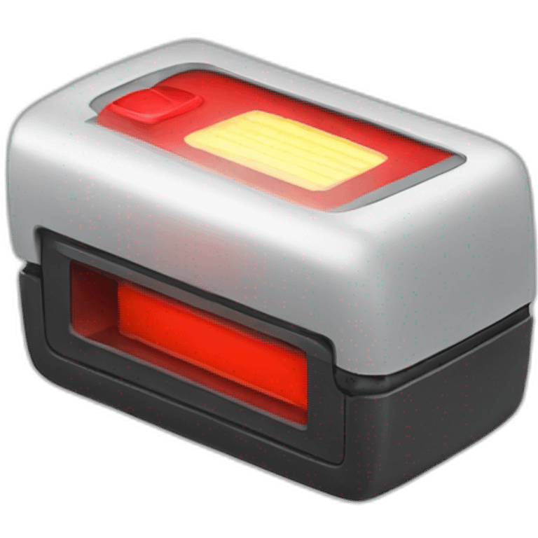 A pager, blinking red emoji