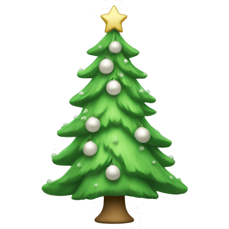 Light green christmas tree white decorations emoji