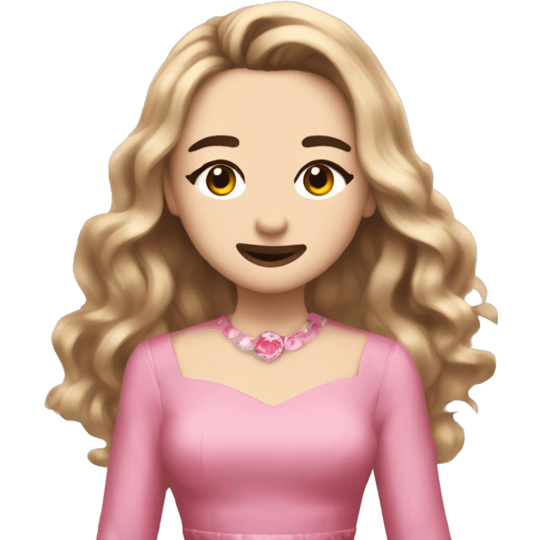 Sabrina carpenter singing with pink dress emoji