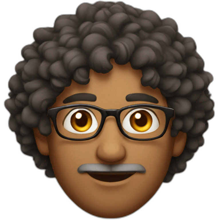 Indian man with curly hair and glasses emoji