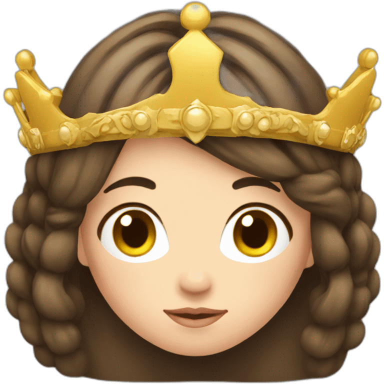 a brunette woman with a crown on the head, asian emoji