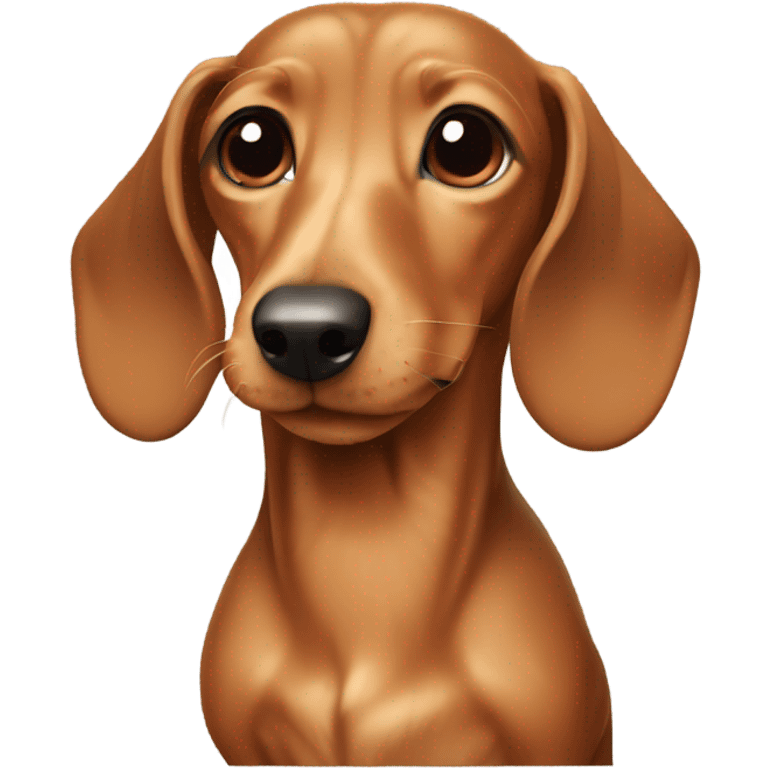 Mini light brown dachshund with a brown nose emoji