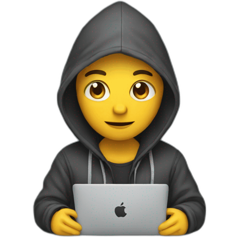 Developer with hoodie and a macbook emoji