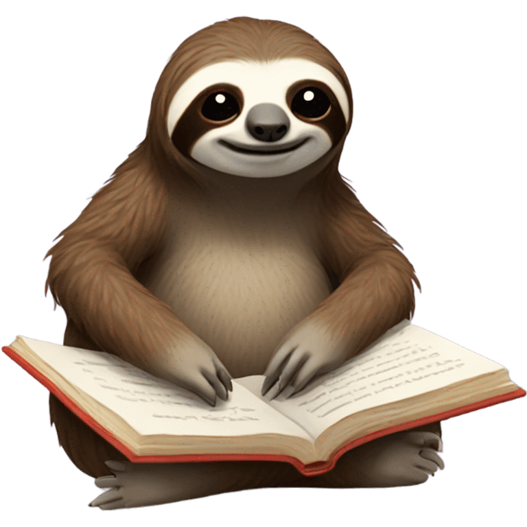 Sloth reading a book  emoji