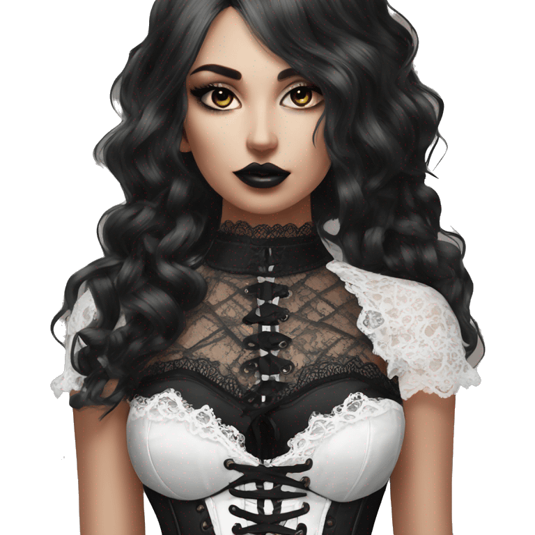 gothic lace corset black emoji