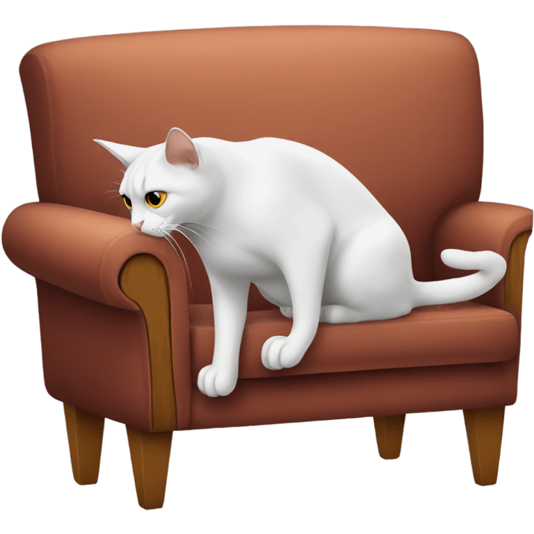 Cat sniffing a couch emoji