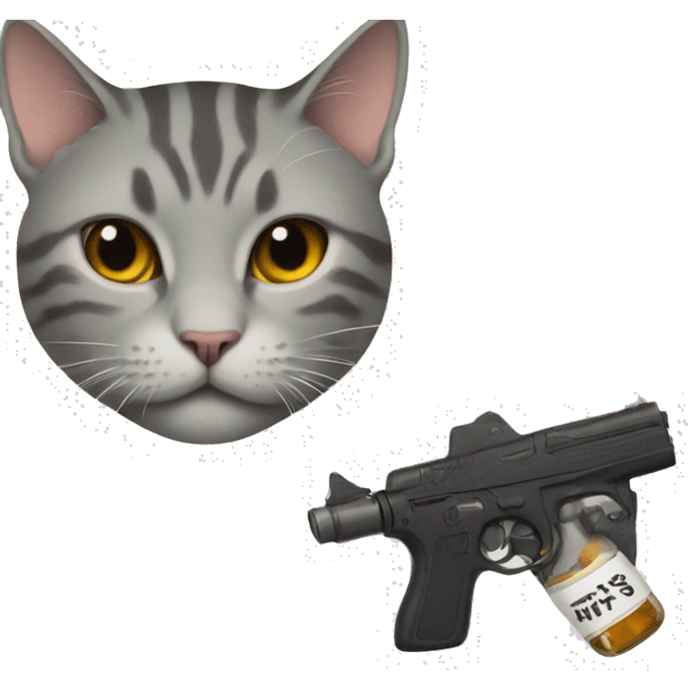 Cat with a gun emoji