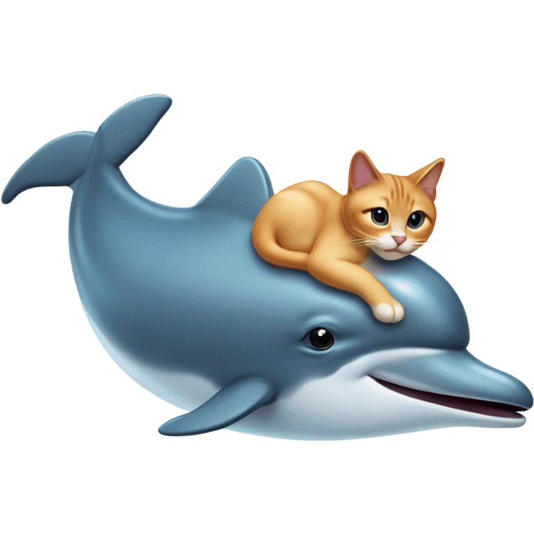 cat riding dolphin emoji