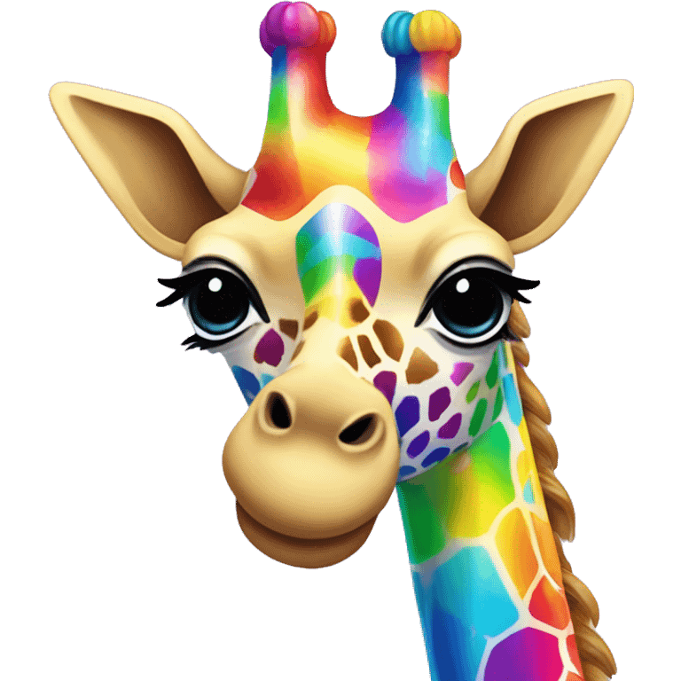 lisa frank rainbow giraffe emoji