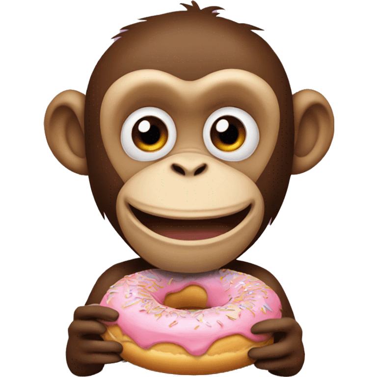 Monkey eating donuts  emoji