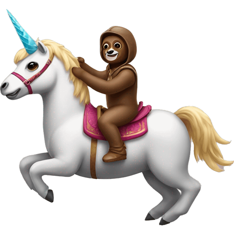 Sloth riding unicorn  emoji