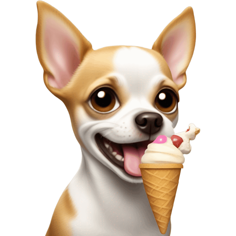 chiwawa eating ice cream emoji