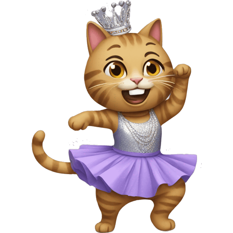 cat being a dancing queen emoji