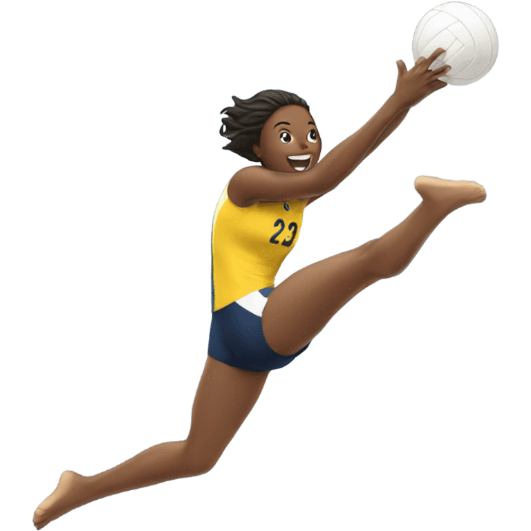 A volleyball player diving emoji