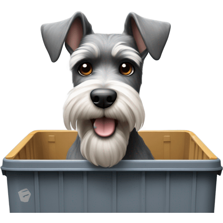 miniature schnauzer dumpster diving  emoji