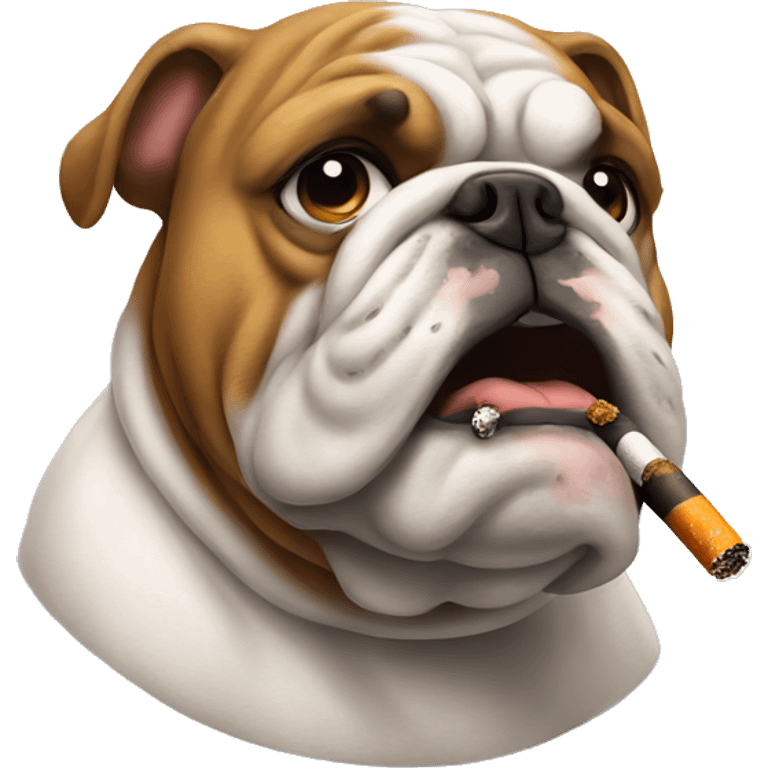 A bulldog smoking a cigarette  emoji