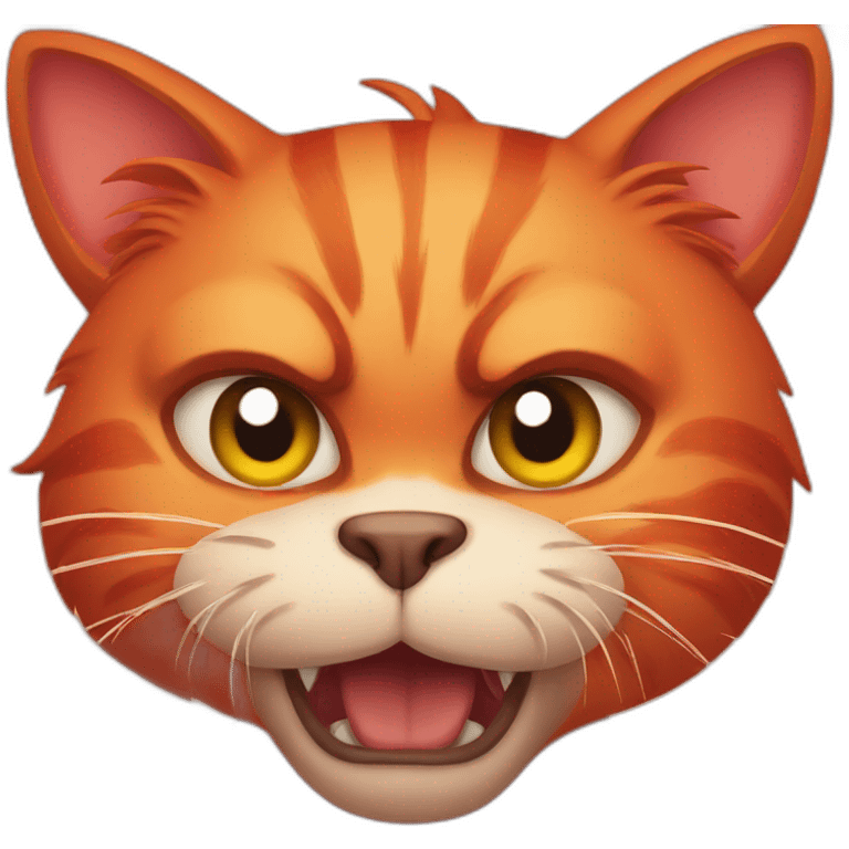 Red cat angry  emoji