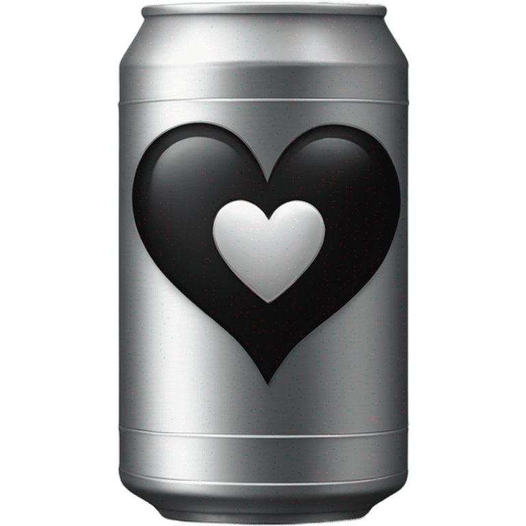 a black can with the inscriptions in Silver R. i. p. and a Silver heart in the frame emoji