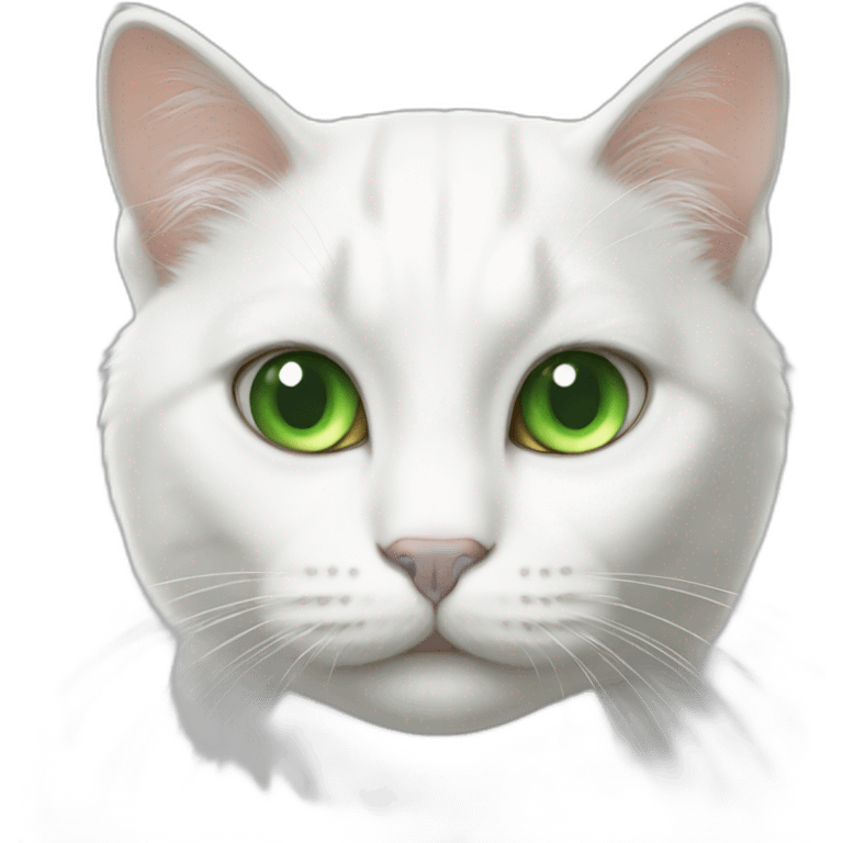 white cat with green eyes emoji