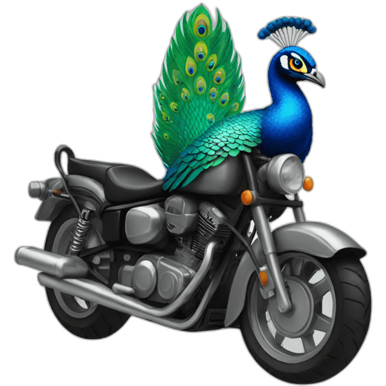 motorcycle peacock emoji