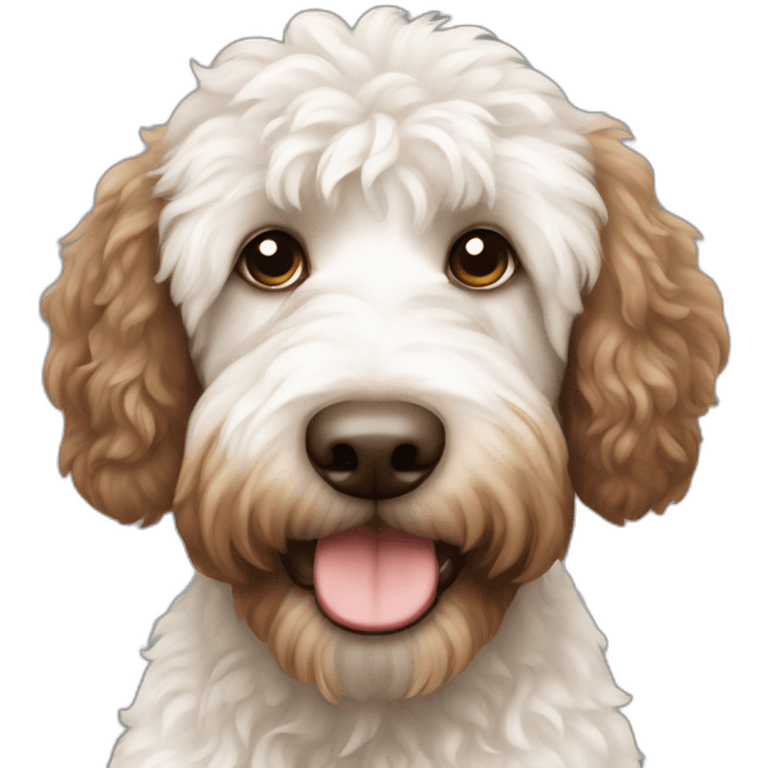 White and brown Labradoodle emoji