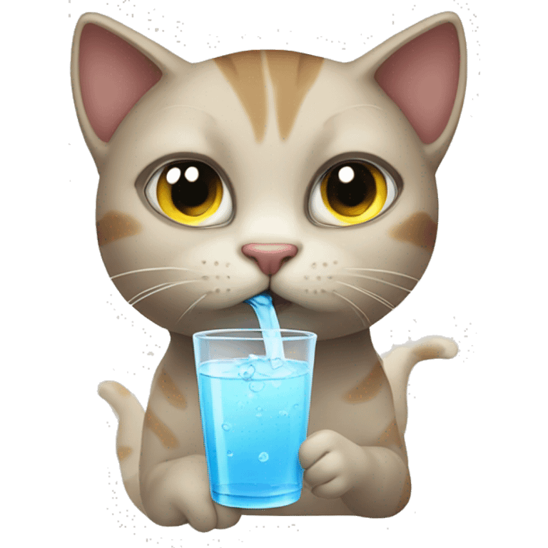 Cat drink water emoji