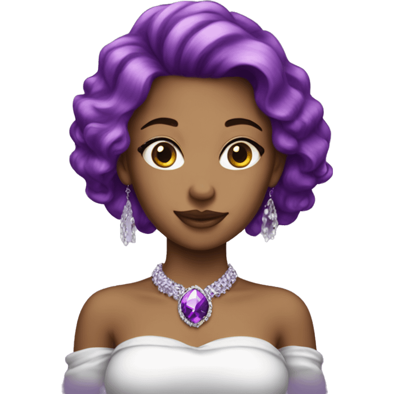 jewel girl with purple gem hair emoji