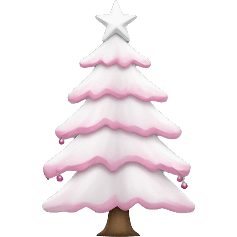 White and pink christmas tree emoji