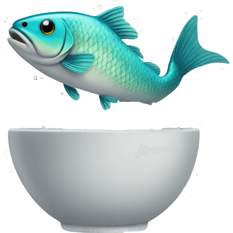 jumping fish out of bowl emoji