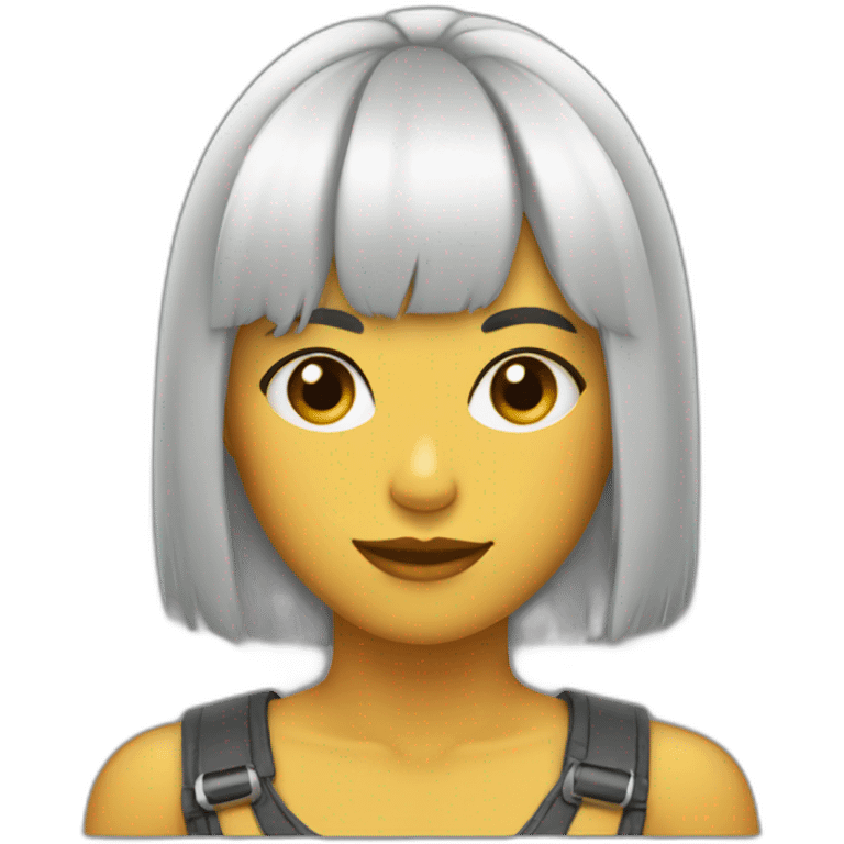 Chica con flequillo y pelo corto emoji