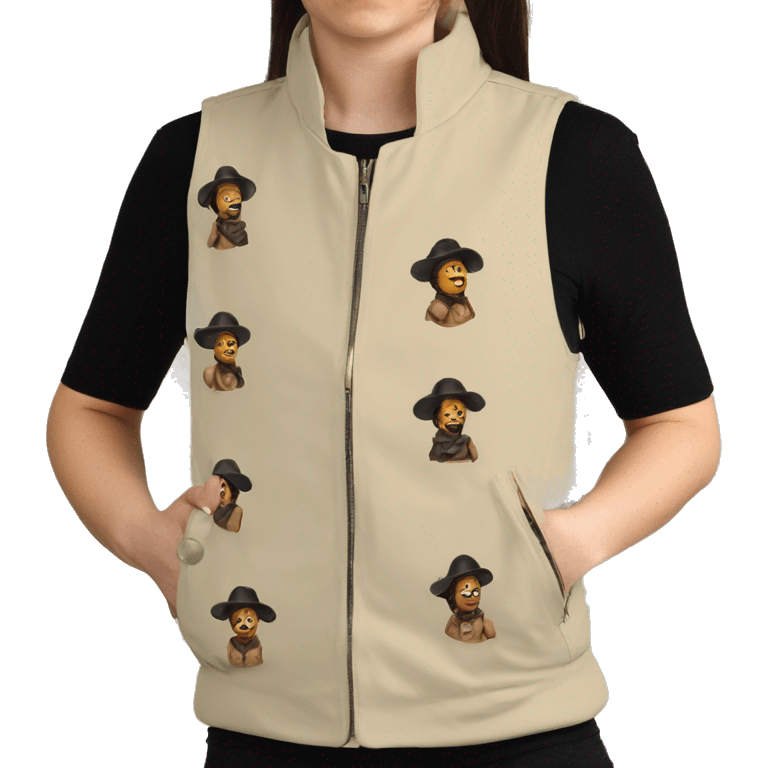 Three Musketeers sleeveless beige jacket emoji