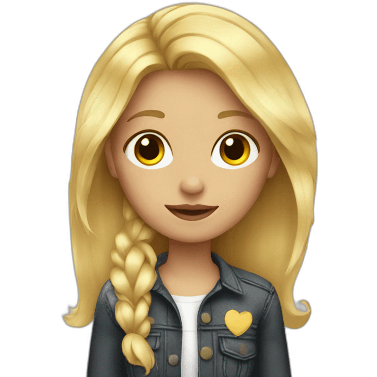 Blond girl with patches emoji