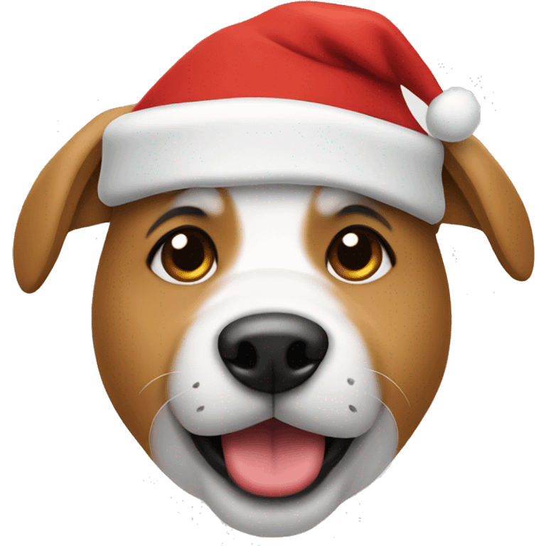 Dog wearing Santa hat emoji