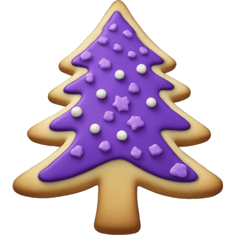 Purple and black Christmas tree cookie  emoji